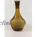 Vintage Italian Glass Decanter Bottle Amber Color Beveled Made in Italy 18"x6"   153120247098